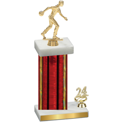 Accented Single Red Glacier Year Bowling Trophy