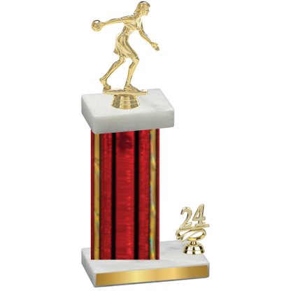 Accented Single Red Glacier Year Bowling Trophy