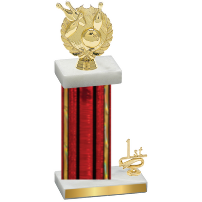 Accented Single Red Glacier First Place Bowling Trophy