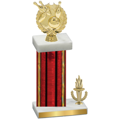 Accented Single Red Glacier Victory Bowling Trophy