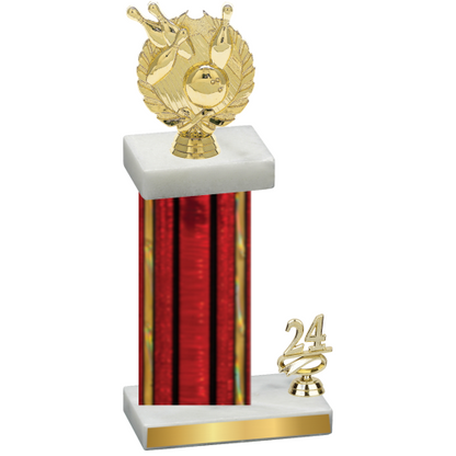 Accented Single Red Glacier Year Bowling Trophy