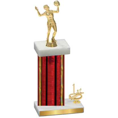 Accented Single Red Glacier First Place Volleyball Trophy