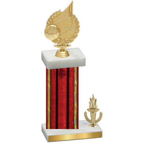 Accented Single Red Glacier Victory Volleyball Trophy