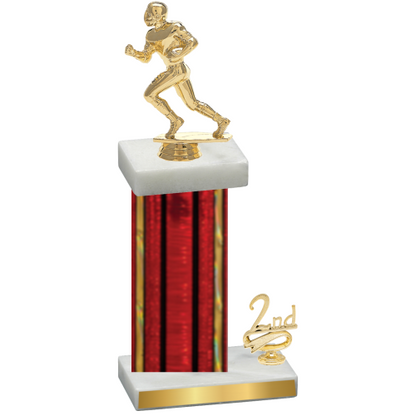 Accented Single Red Glacier Second Place Football Trophy