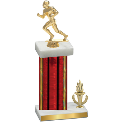 Accented Single Red Glacier Victory Football Trophy