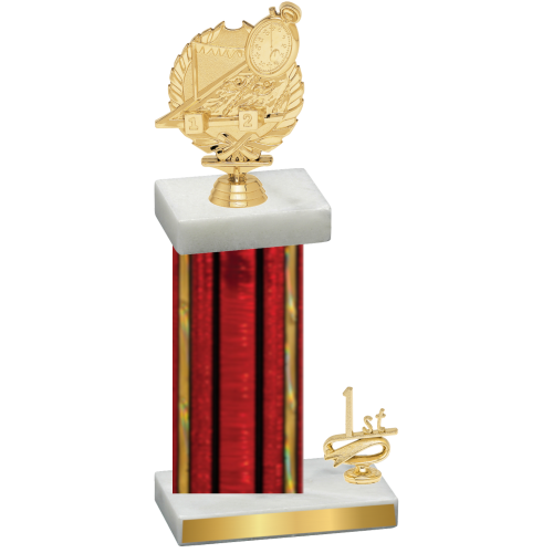 Accented Single Red Glacier First Place Swimming Trophy