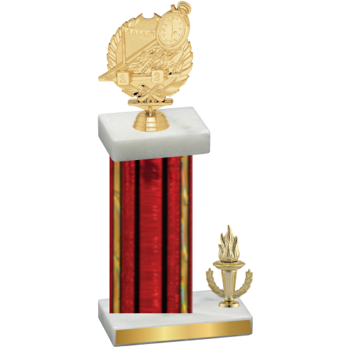 Accented Single Red Glacier Victory Swimming Trophy