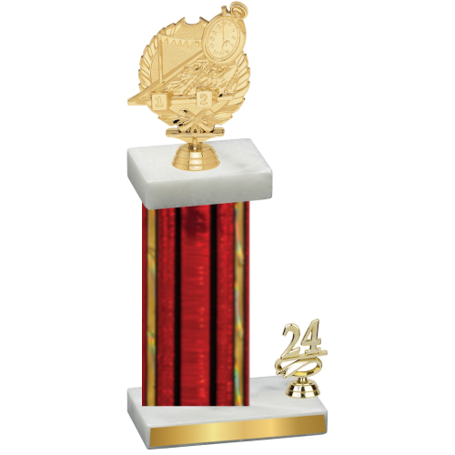 Accented Single Red Glacier Year Swimming Trophy