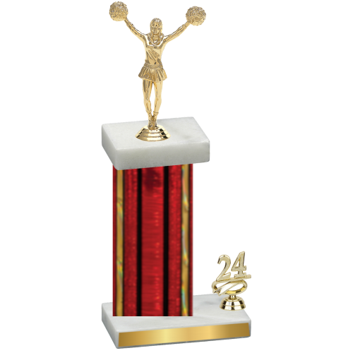 Accented Single Red Glacier Year Cheerleading Trophy