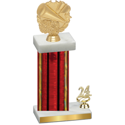 Accented Single Red Glacier Year Cheerleading Trophy