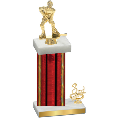 Accented Single Red Glacier Third Place Hockey Trophy