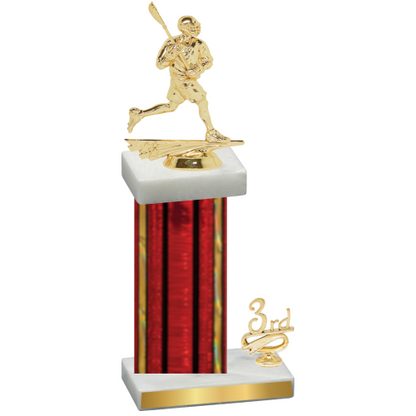 Accented Single Red Glacier Third Place Lacrosse Trophy