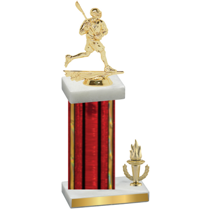 Accented Single Red Glacier Victory Lacrosse Trophy