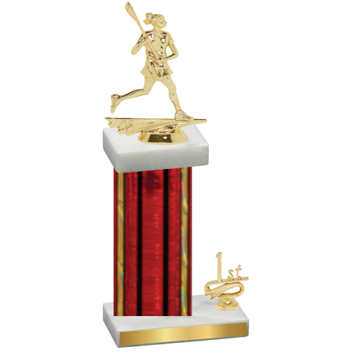 Accented Single Red Glacier First Place Lacrosse Trophy