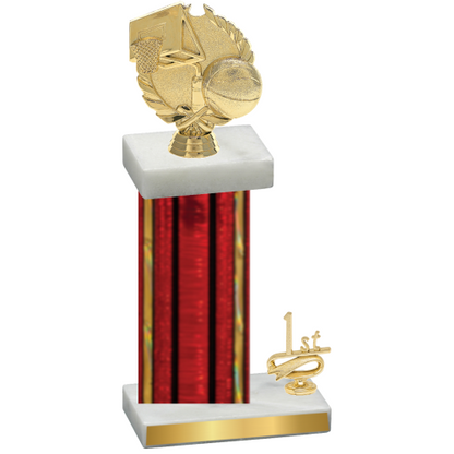 Accented Single Red Glacier First Place Basketball Trophy