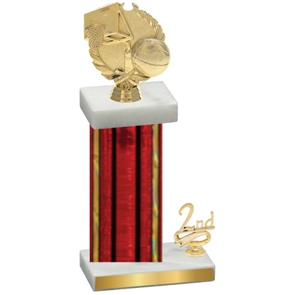 Accented Single Red Glacier Second Place Basketball Trophy