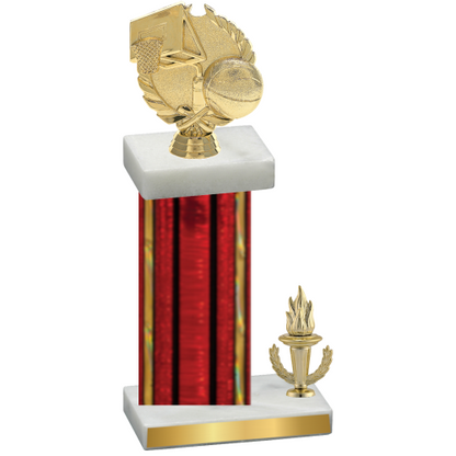 Accented Single Red Glacier Victory Basketball Trophy