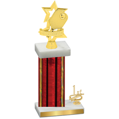 Accented Single Red Glacier First Place Pickleball Trophy