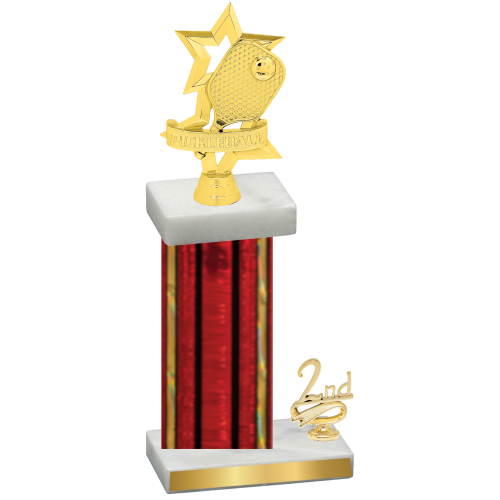 Accented Single Red Glacier Second Place Pickleball Trophy