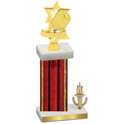 Accented Single Red Glacier Victory Pickleball Trophy