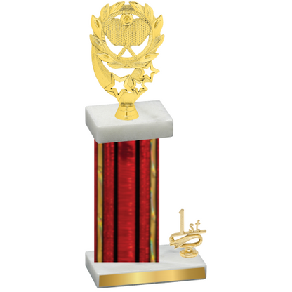 Accented Single Red Glacier First Place Pickleball Trophy