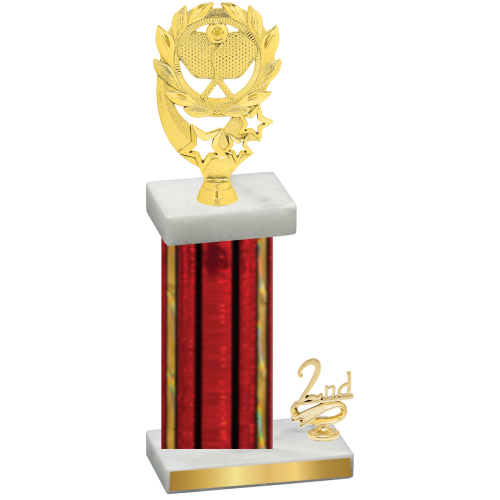 Accented Single Red Glacier Second Place Pickleball Trophy