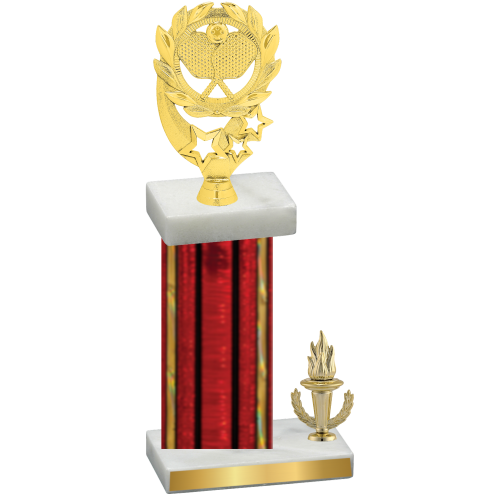 Accented Single Red Glacier Victory Pickleball Trophy