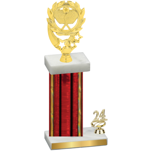 Accented Single Red Glacier Year Pickleball Trophy