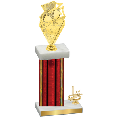 Accented Single Red Glacier First Place Pickleball Trophy