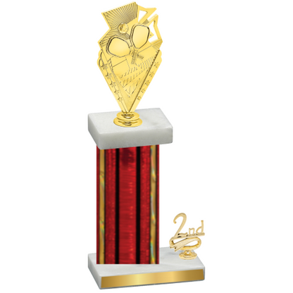 Accented Single Red Glacier Second Place Pickleball Trophy