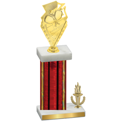Accented Single Red Glacier Victory Pickleball Trophy
