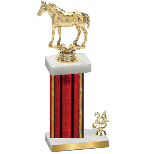 Accented Single Red Glacier Year Horses Trophy