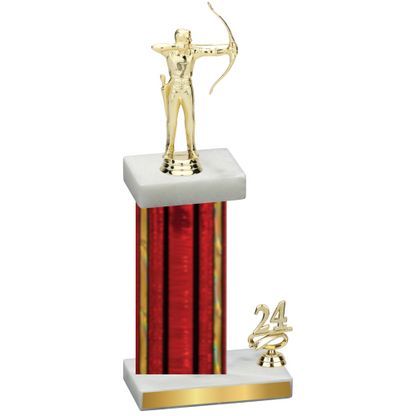 Accented Single Red Glacier Year Archery Trophy