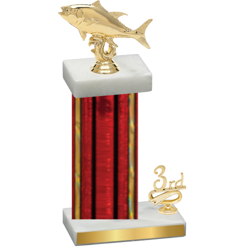 Accented Single Red Glacier Third Place Fishing Trophy