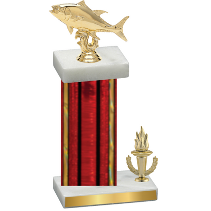 Accented Single Red Glacier Victory Fishing Trophy