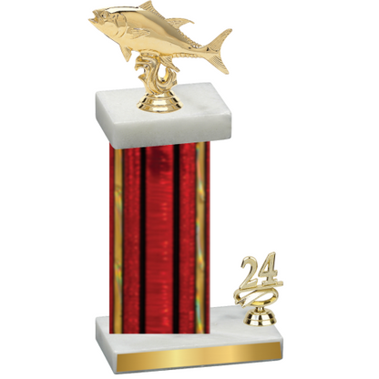 Accented Single Red Glacier Year Fishing Trophy