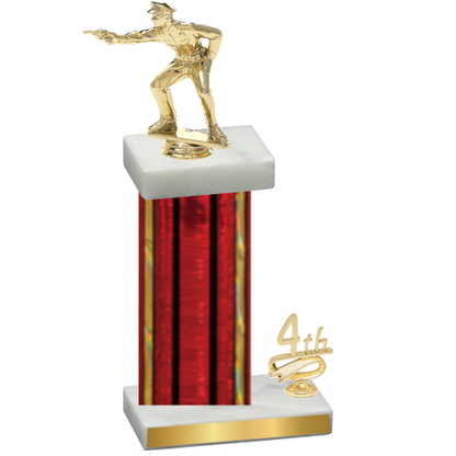 Accented Single Red Glacier Fourth Place Shooter Trophy