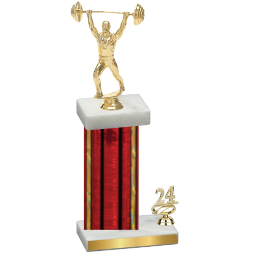 Accented Single Red Glacier Year Weights Trophy