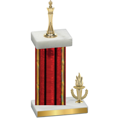 Accented Single Red Glacier Victory Chess Trophy
