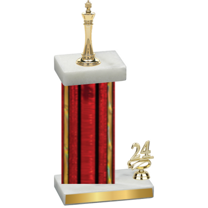 Accented Single Red Glacier Year Chess Trophy