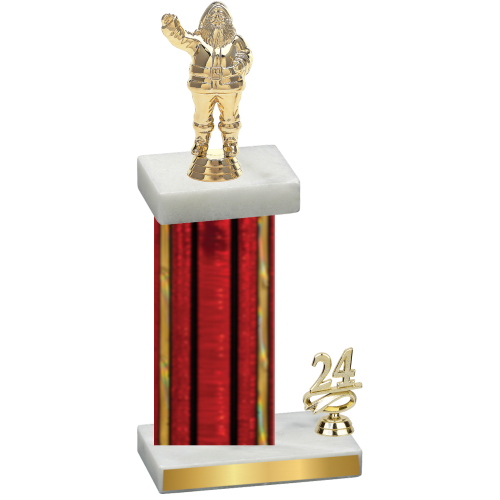 Accented Single Red Glacier Year Holiday Trophy