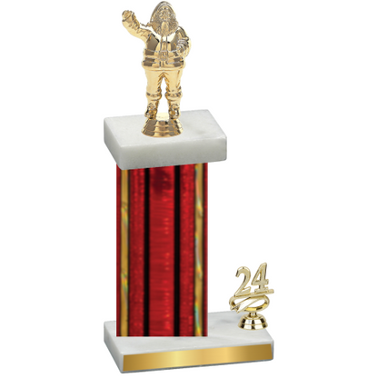 Accented Single Red Glacier Year Holiday Trophy