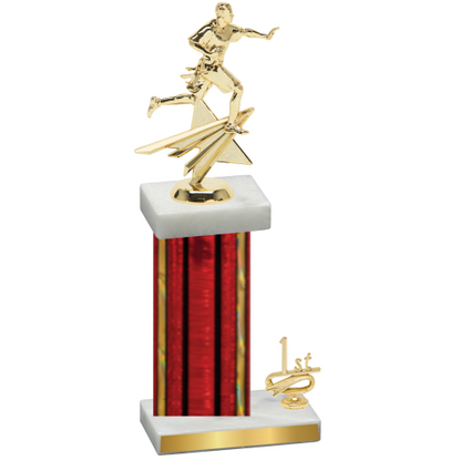 Accented Single Red Glacier First Place Flag Football Trophy