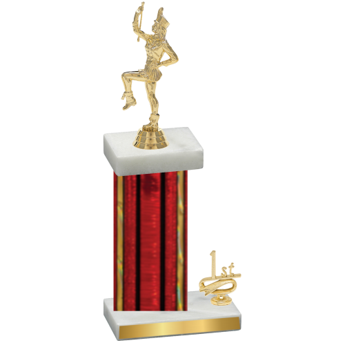 Accented Single Red Glacier First Place Majorette Trophy