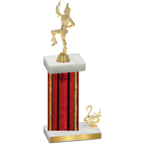 Accented Single Red Glacier Second Place Majorette Trophy