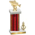 Accented Single Red Glacier Victory Fishing Trophy
