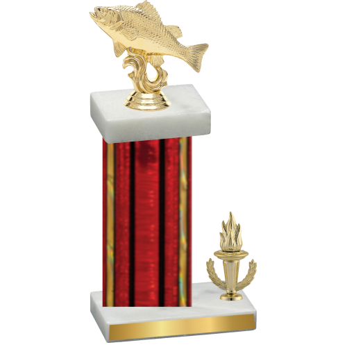 Accented Single Red Glacier Victory Fishing Trophy
