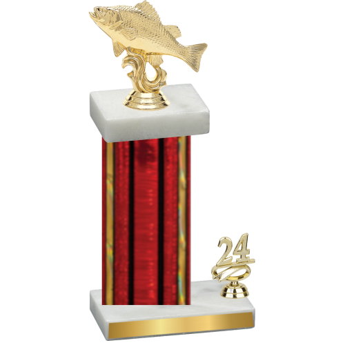 Accented Single Red Glacier Year Fishing Trophy