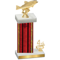 Accented Single Red Glacier Fourth Place Fishing Trophy