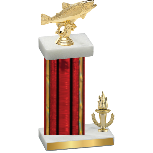 Accented Single Red Glacier Victory Fishing Trophy